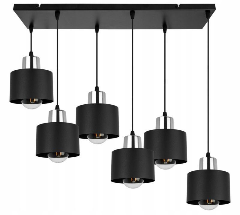Lampa sufitowa wisząca Light Home LH Panta 5x E27 60W czarny/srebrny 1szt.