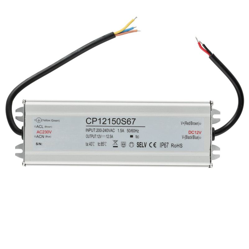 Zasilacz LED 12V 150W 12,5A do taśmy Kobi LED IP67 1szt.