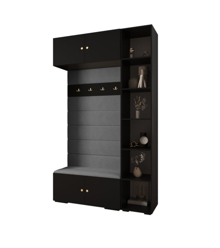 Garderoba do przedpokoju Abiks INOVA 2 Z20 czarny+złoty+manila16 1 szt.