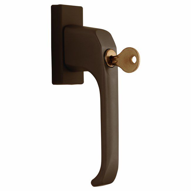 Klamka okienna Jupiter na klucz brązowa