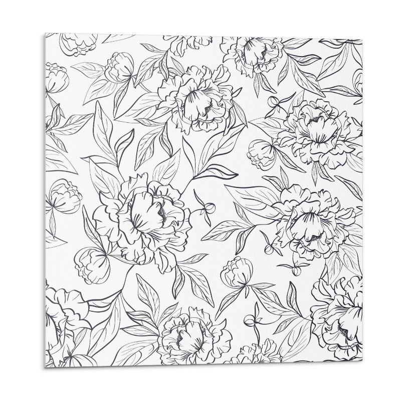 Kafelki samoprzylepne Wallfluent 50x50 cm Motyw kwiatów z delikatnymi liśćmi 4 szt.