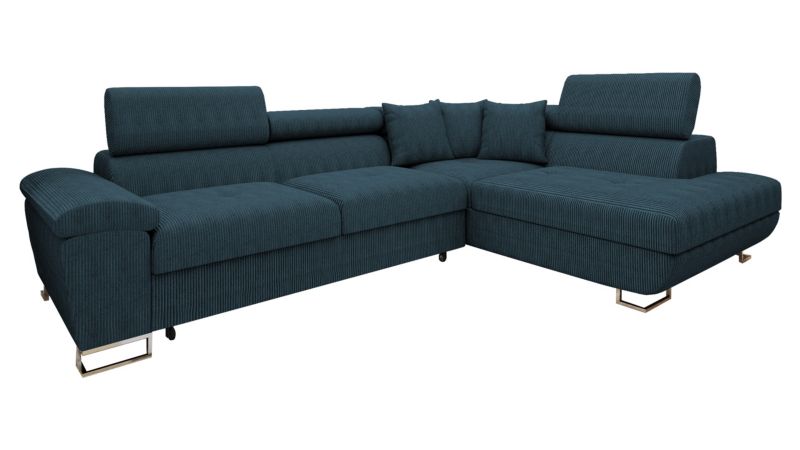 Narożnik MIRJAN 24 do salonu Cotere Sztruks prawy kobaltowy 1 szt.