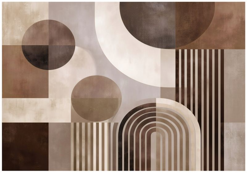 Fototapeta WALLARENA Do Sypialni Salonu Na Flizelinie Art Deco Geometria Abstrakcja Brązowy 250x175 cm 16131VX5 1 szt.