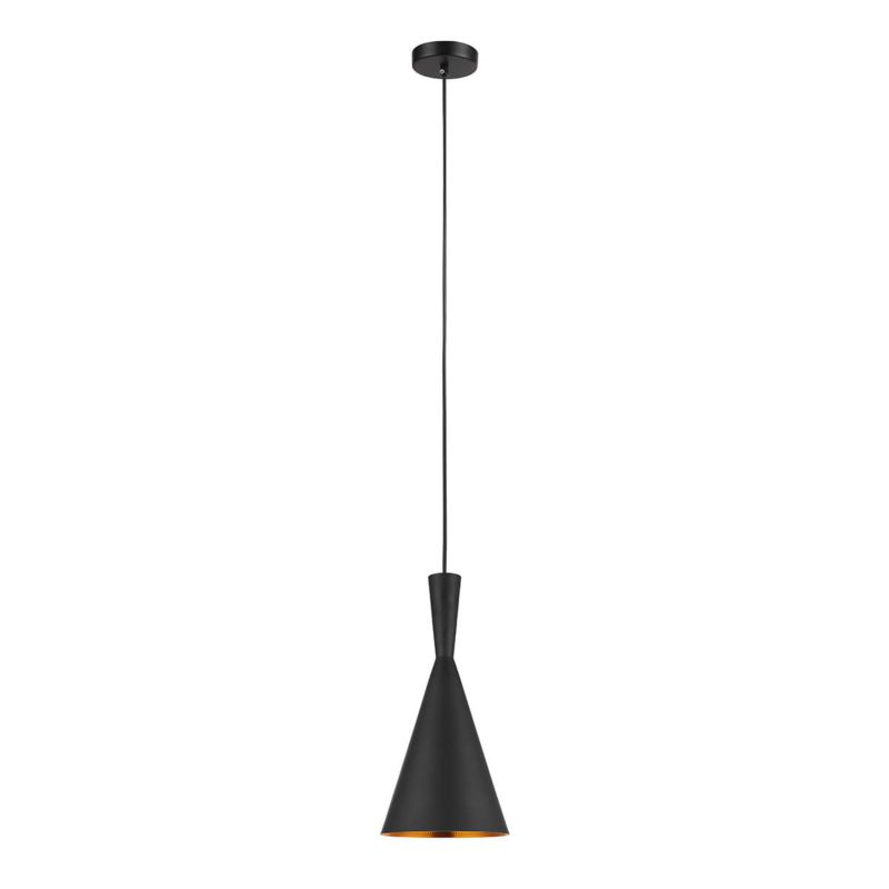 Lampa sufitowa wisząca Italux Pedro 0594 czarno-mosiężny industrialna 1xE27 x 60W 1 szt.