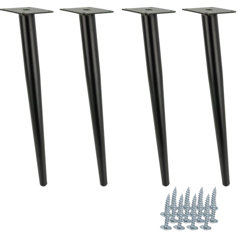 Noga meblowa B&B Szpilka skośna czarna 40 cm 4 szt