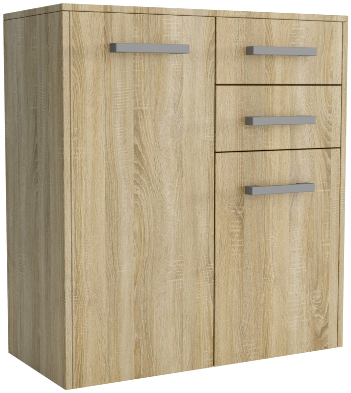 Dwudrzwiowa komoda z szufladami dąb sonoma 75 cm SAVONA