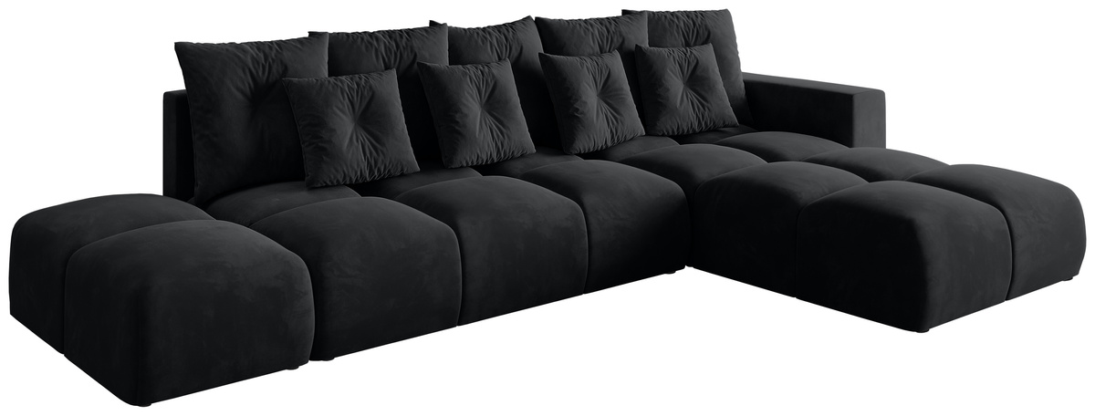 Grafitowy rozkładany narożnik do salonu nowoczesny RAMIRO