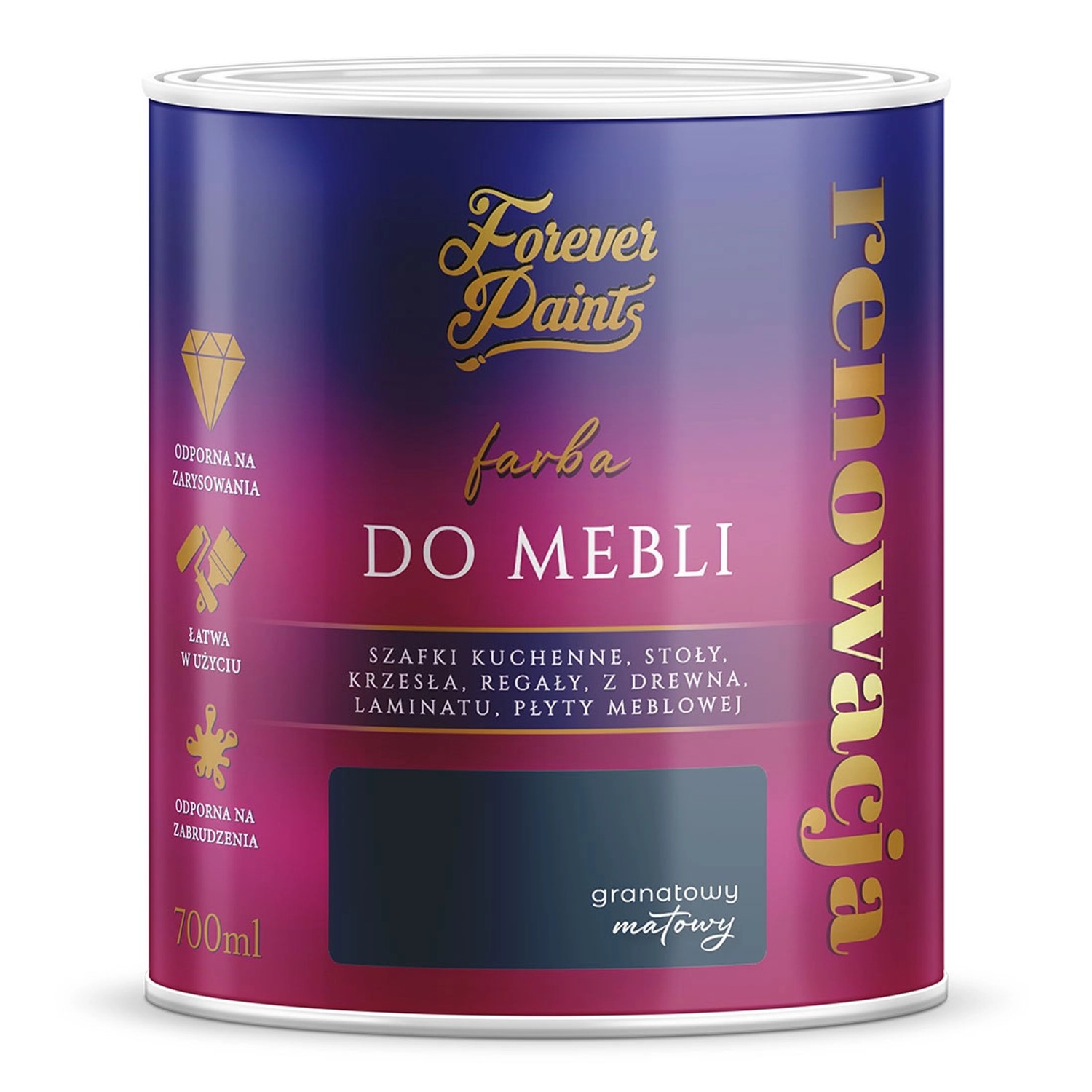 Farba Forever Paints do mebli granatowa 0,7L