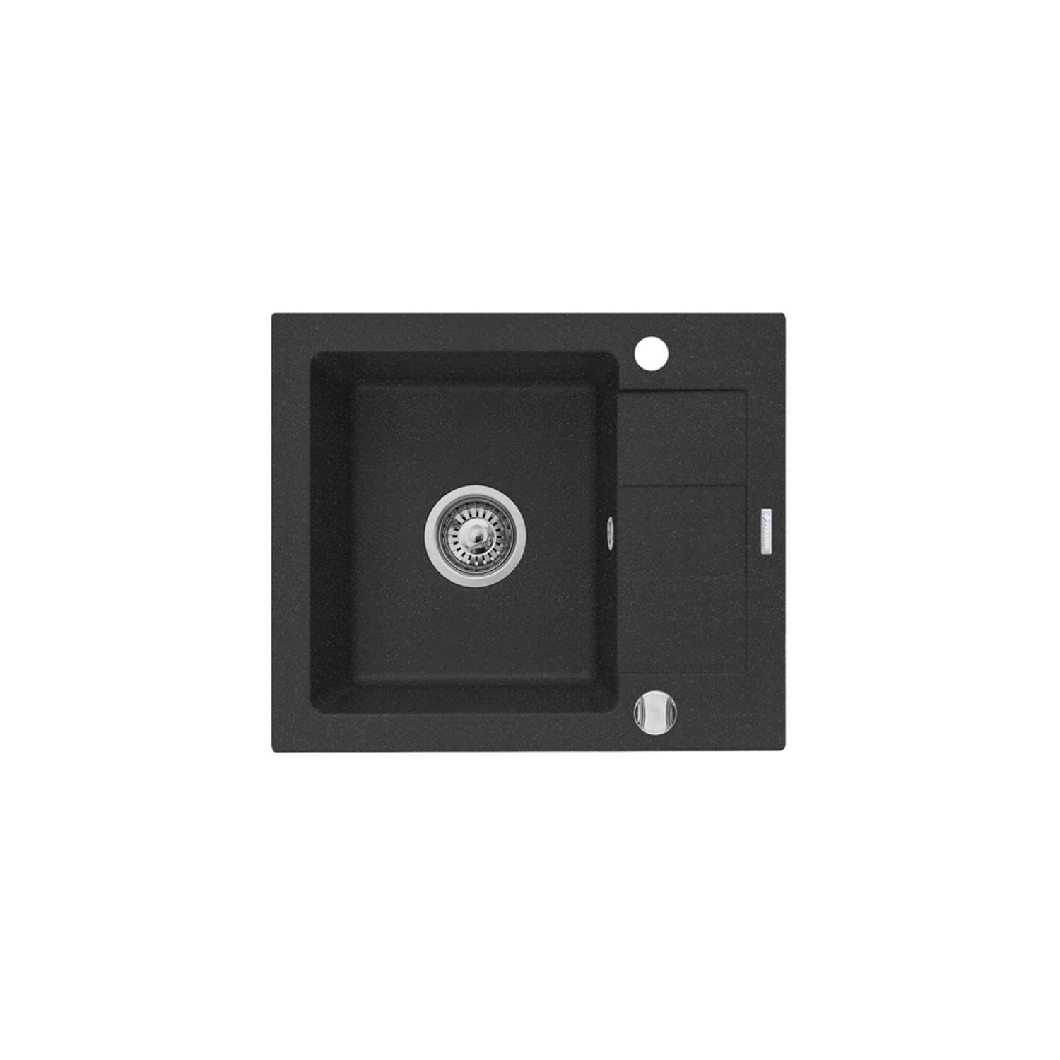 Pyramis Zlewozmywak Poros 1-kom. czarny 56x44 cm