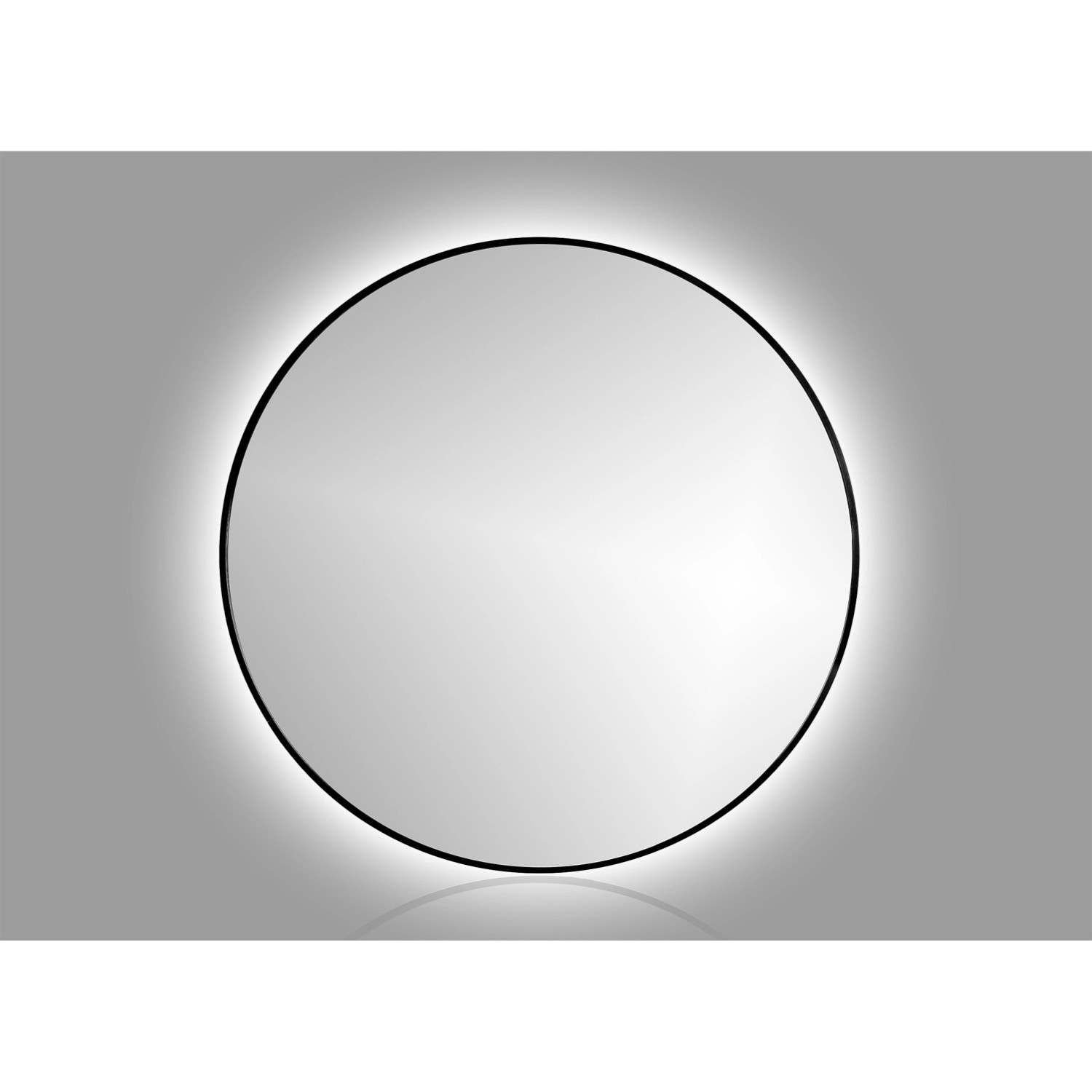 Lustro z LED Round Line czarna rama 80