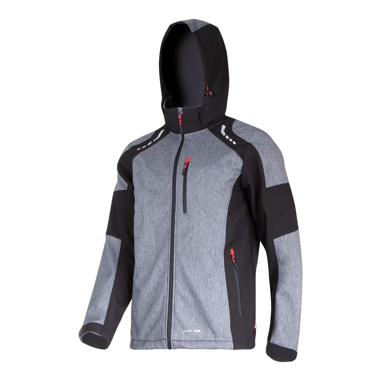Lahti Pro Kurtka Softshell z kapturem Szaro-Czarna XL