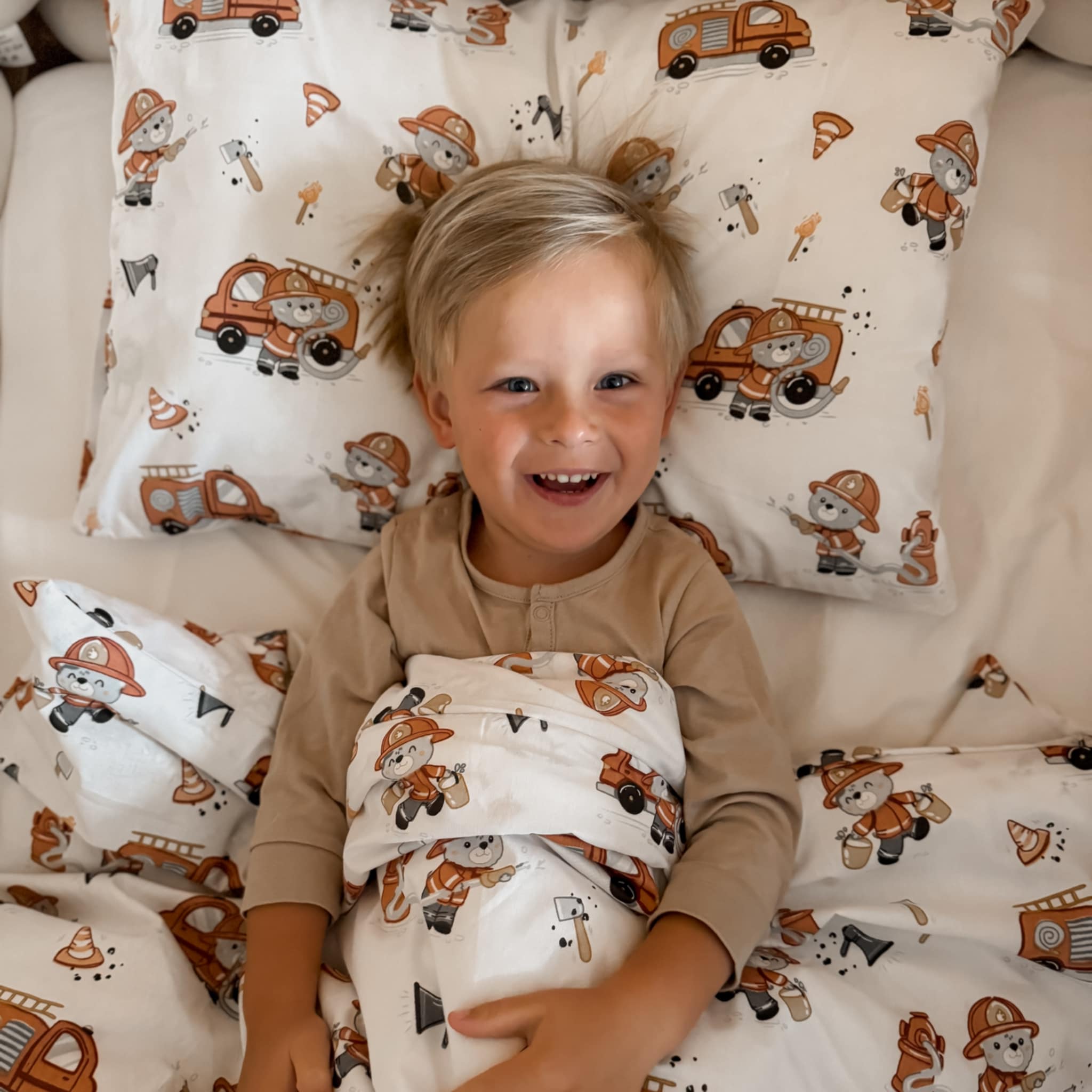 Pościel bawełniana Strażak 100x135 cm - Pościel bez wypełnienia