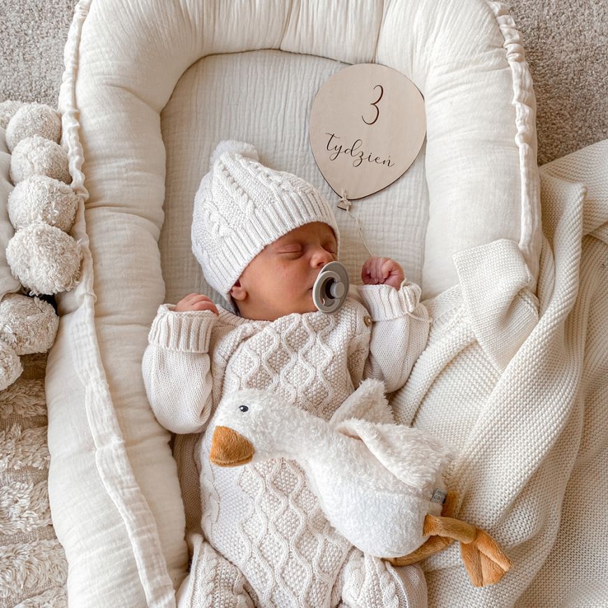 Kokon niemowlęcy muślinowy ecru Wyprzedaż