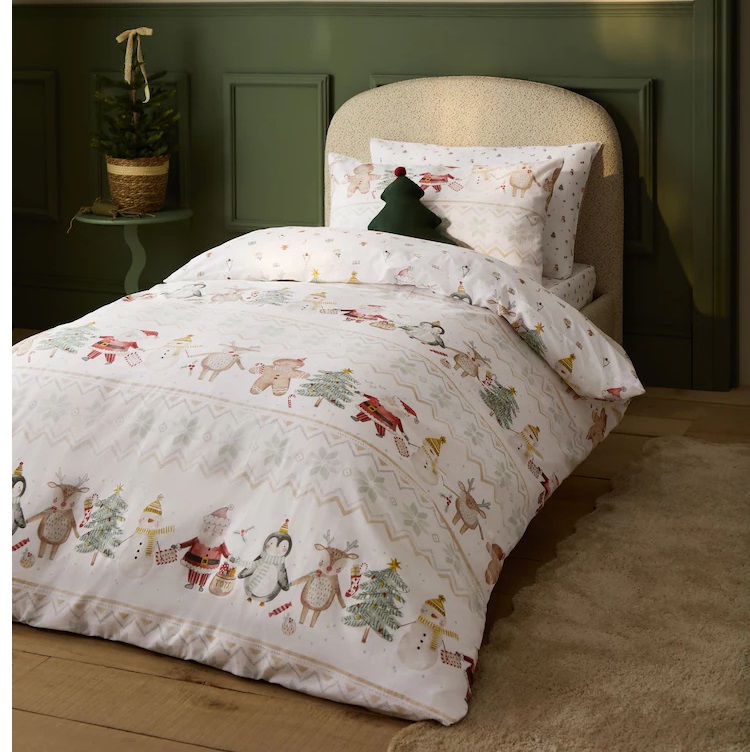 Komplet pościeli Świąteczni Przyjaciele NX - 135x200 cm