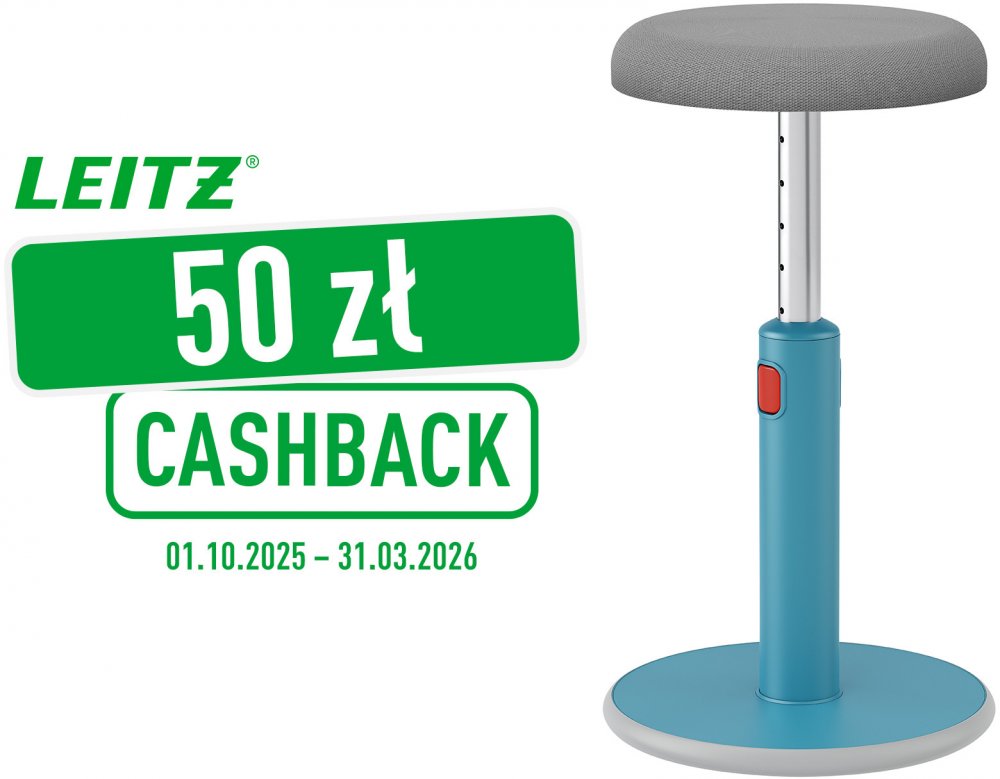 Stołek ergonomiczny Leitz Ergo Cosy, niebieski