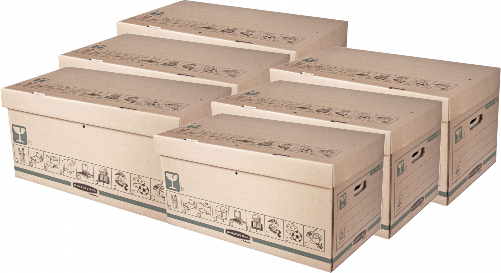 6x Pudło archiwizacyjne Fellowes Extra Strong, 7x80mm, A4, brązowy