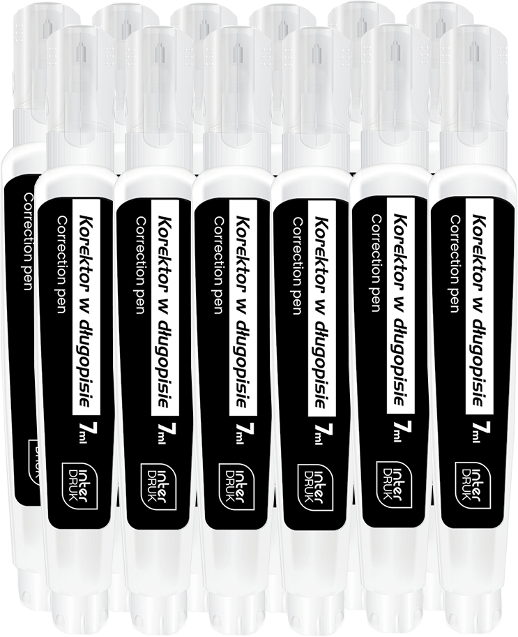 12x Korektor w długopisie Interdruk, 7ml