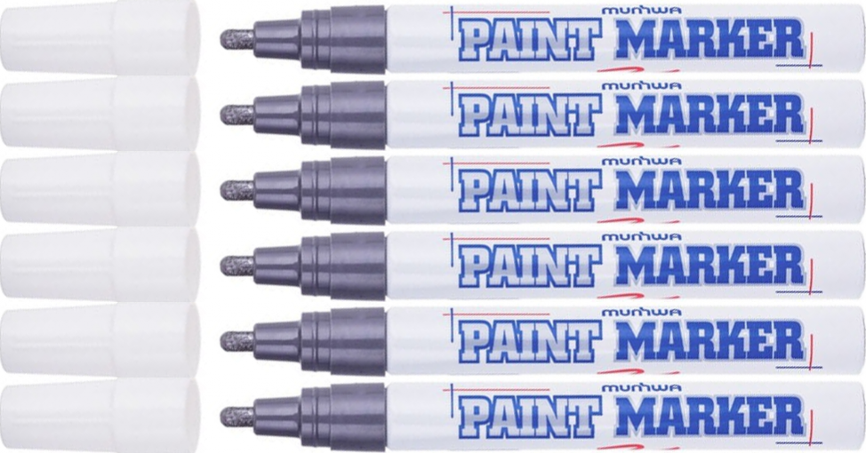 6x Marker olejowy MunHwa, okrągła, 4mm, srebrny