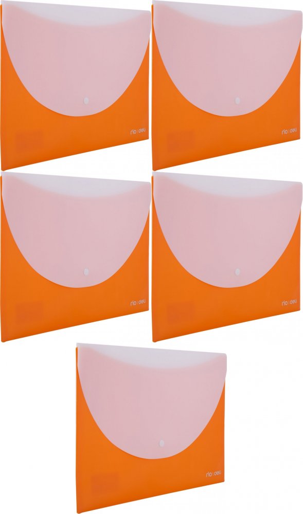 5x Teczka kopertowa Deli RIO, A4, 2 przegrody, pomarańczowy