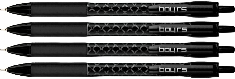 4x długopis automatyczny Rystor, Boy RS, 0.7mm, czarny