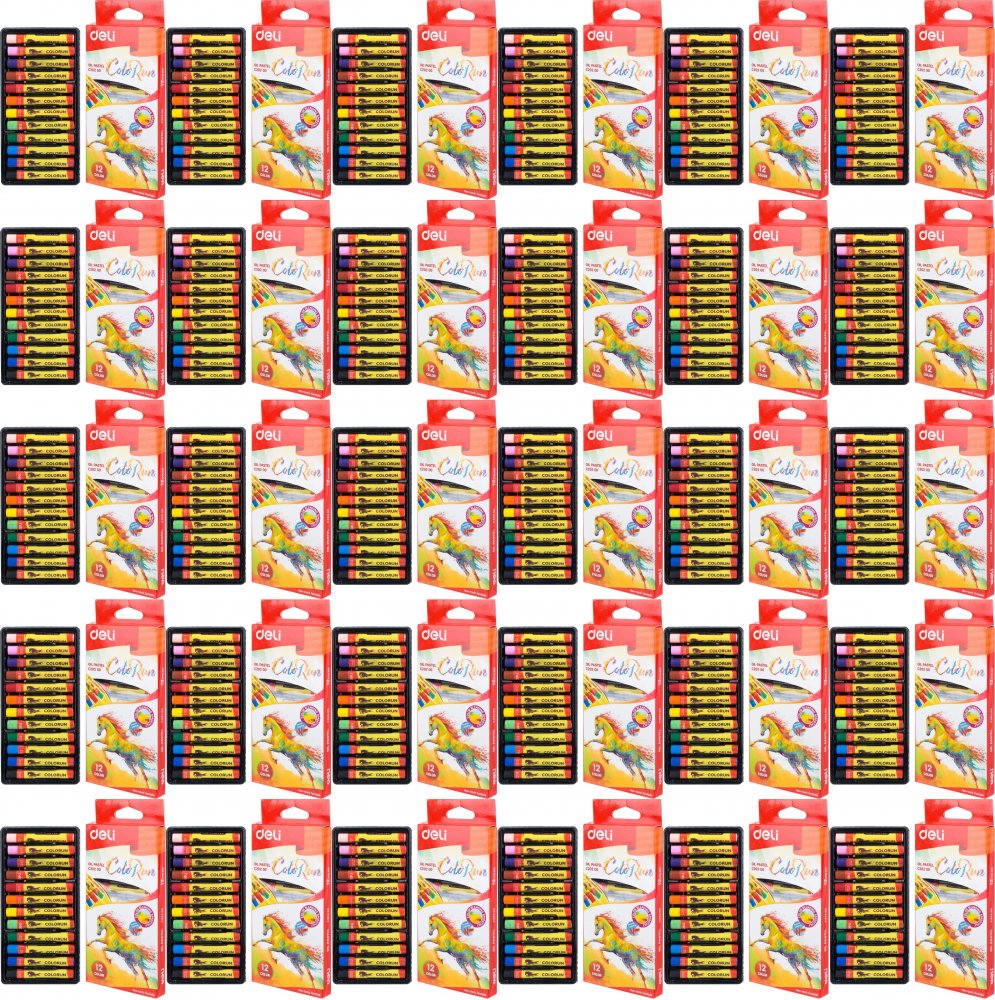 30x Pastele olejne Deli Colorun, 12 sztuk, mix kolorów