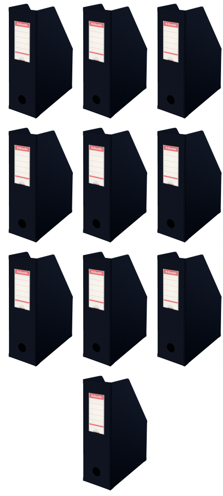 10x Organizer kartonowy na dokumenty Esselte Vivida, składany , A4, 70mm, do 700 kartek czarny