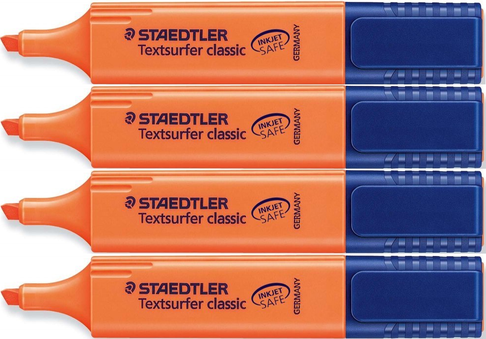 4x zakreślacz Staedler, ścięta, 5mm pomarańczowy