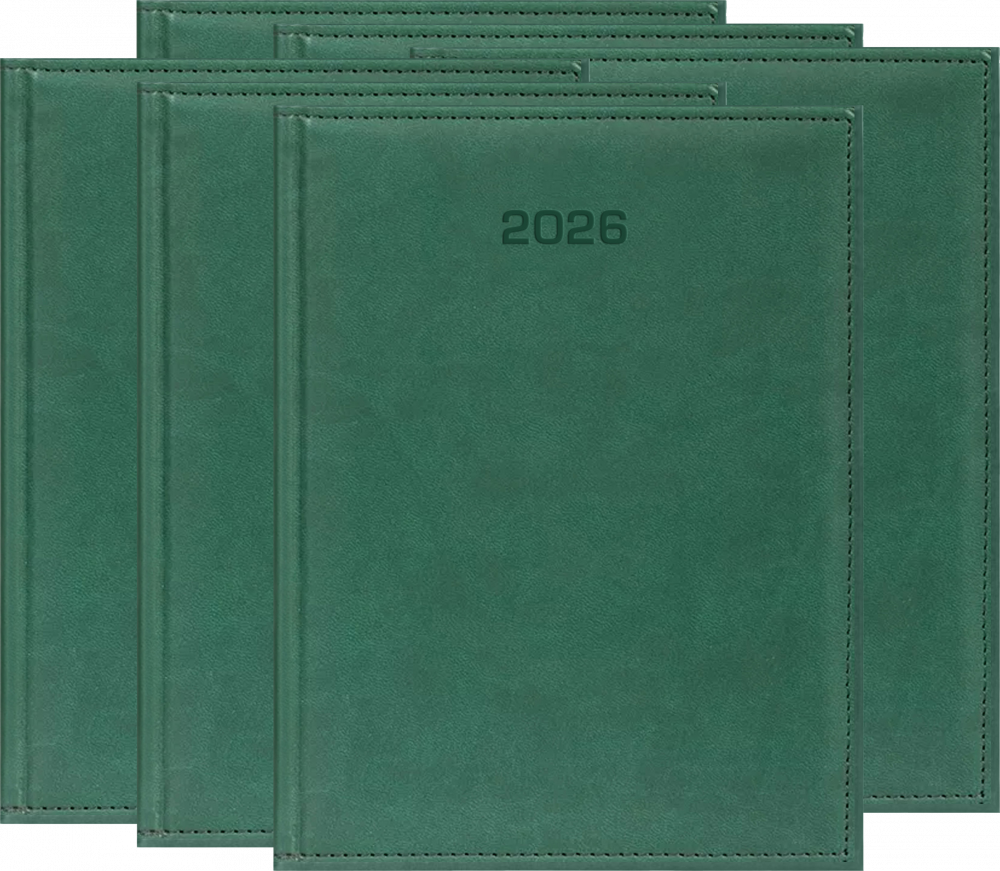 6x Kalendarz książkowy 2026, Udziałowiec, Vivella, A5, dzienny, zielony