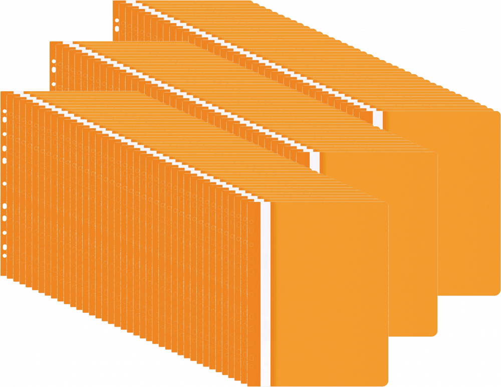 100x Skoroszyt plastikowy oczkowy Office Products, A4, do 200 kartek, pomarańczowy