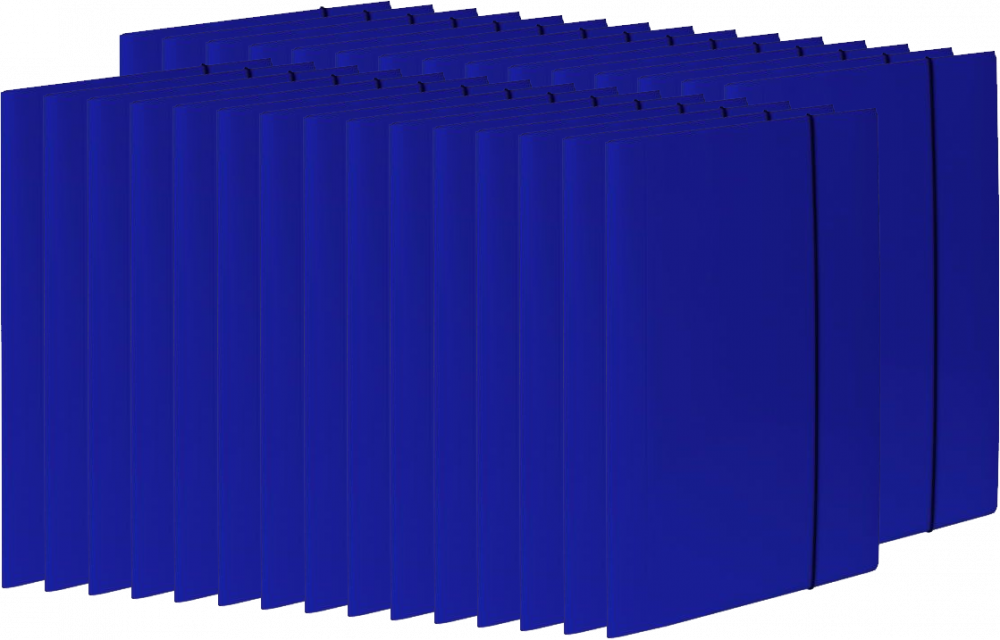 30x Teczka kartonowa z gumką VauPe Soft, A4, 450g/m2, 20mm, niebieski