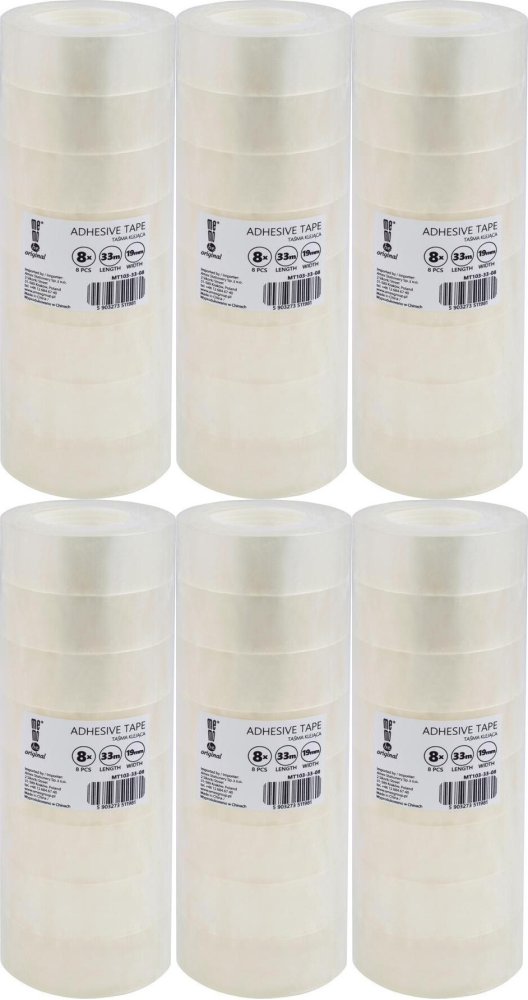 6x Taśma klejąca MemoBe, 19mmx33m, 8 sztuk, przezroczysty