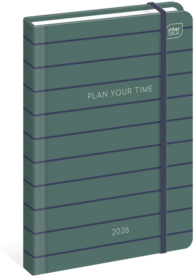 Kalendarz książkowy 2026, Interdruk, Mat+UV Navy, B6, tygodniowy