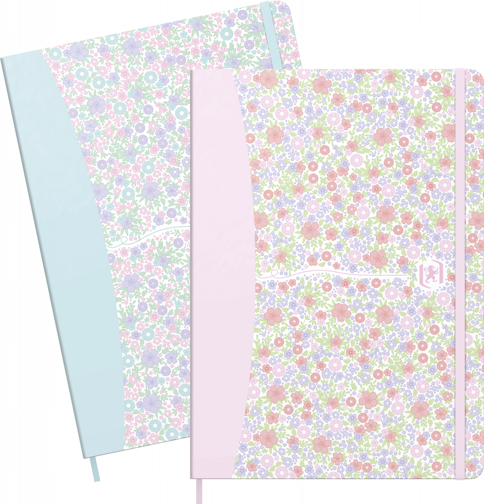 2x Notatnik w kratkę Oxford Floral, A5, twarda oprawa, 80 kartek, mix wzorów