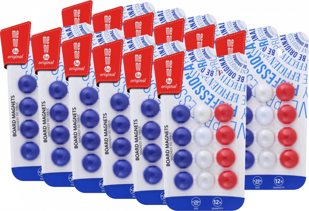 12x Magnesy MemoBe, 20mm, 12 sztuk, mix kolorów