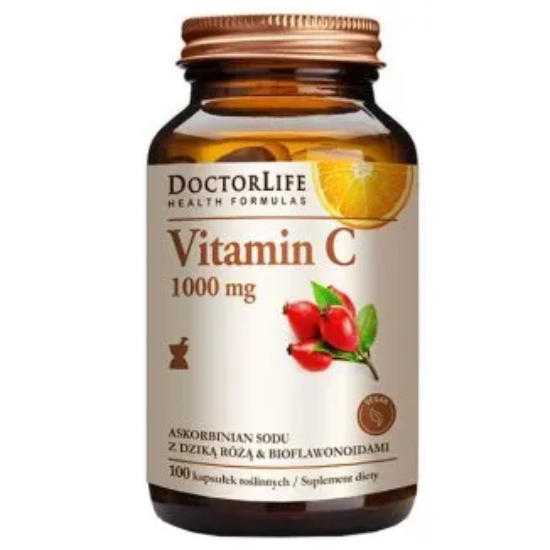 Doctor life - vitamin c, buforowana witamina c, dzika róża i bioflawonoidy (1000 mg), 100 kapsułek