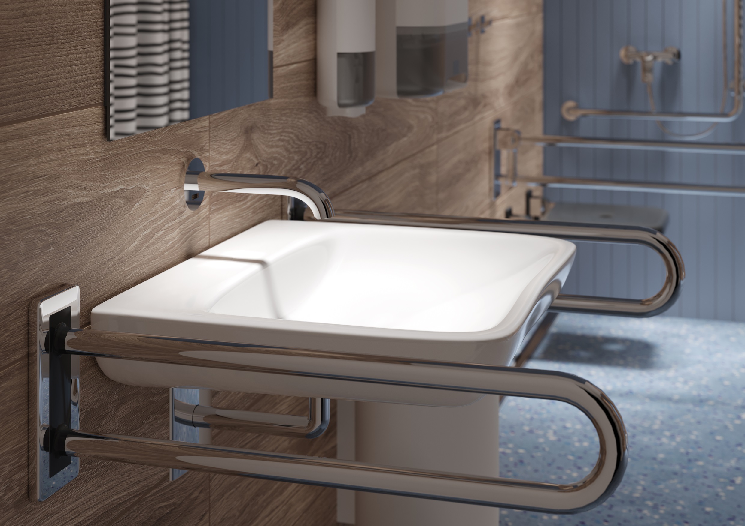 Geberit Selnova Compact umywalka 55x55 cm kwadratowa ścienna dla niepełnosprawnych biała 501.461.00.7 - Wysyłka w 24h