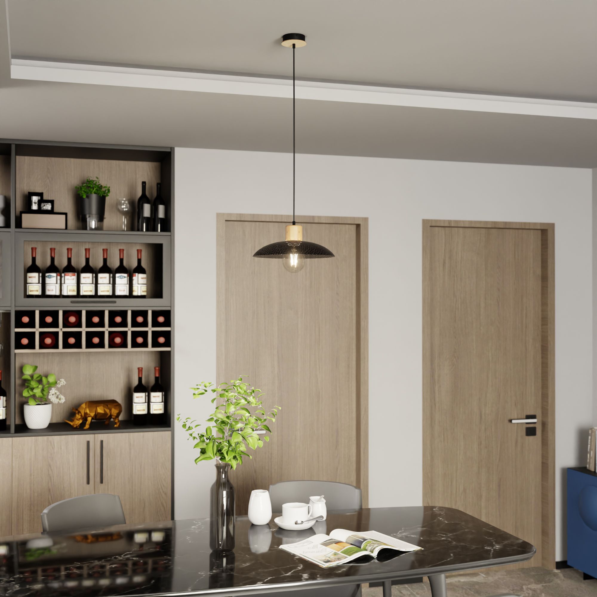 Emibig Kobe lampa wisząca 1x15W czarny 1318/1