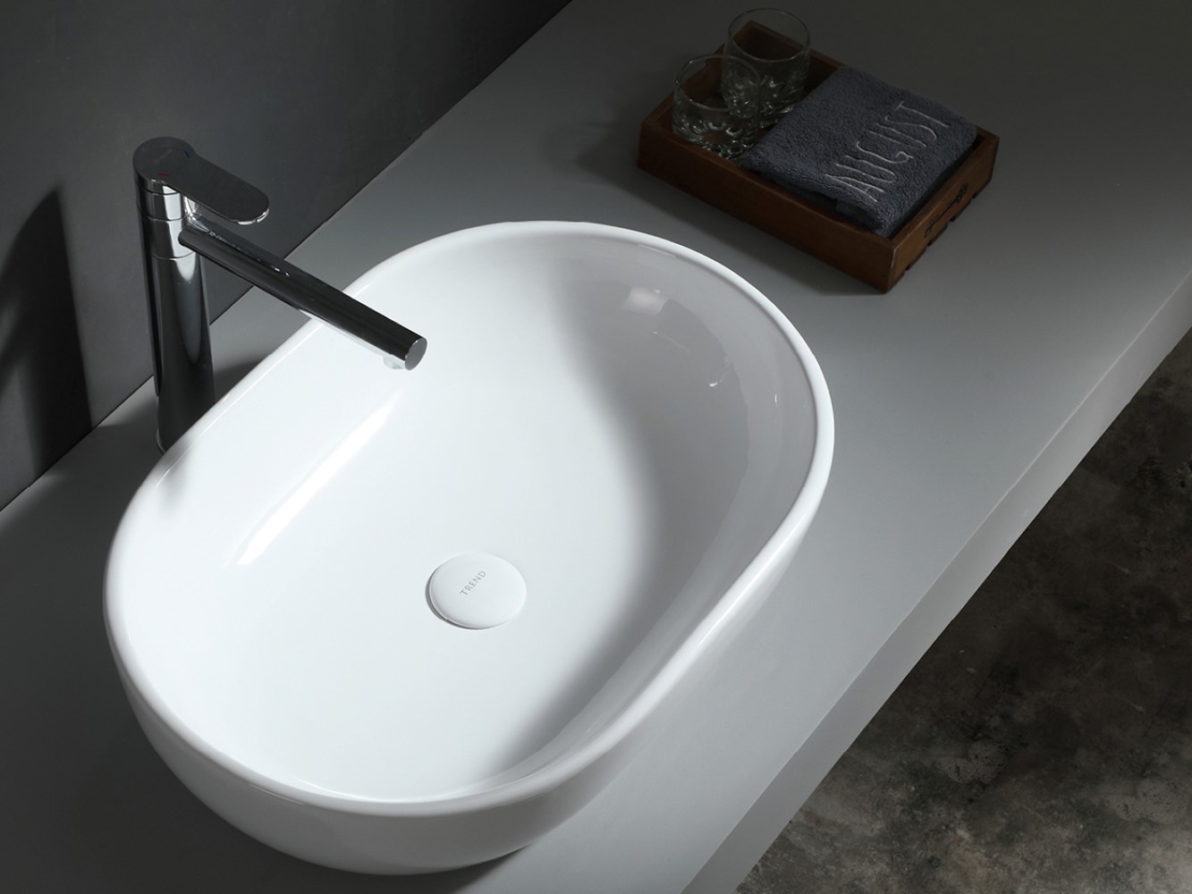 Uptrend Venus umywalka 59x41 cm nablatowa owalna biały połysk TR4916 - Wysyłka w 24h