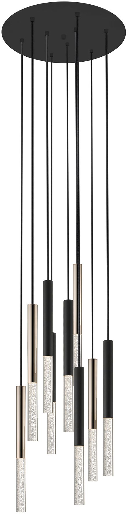 Zuma Line One lampa wisząca 9x5 W czarna-przezroczysta-złota P0461-09L-P7SD