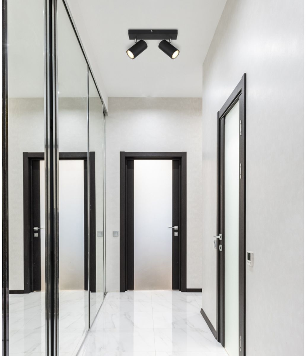 Globo Lighting Robby lampa podsufitowa 2x35 W czarna-chrom 57911-2B