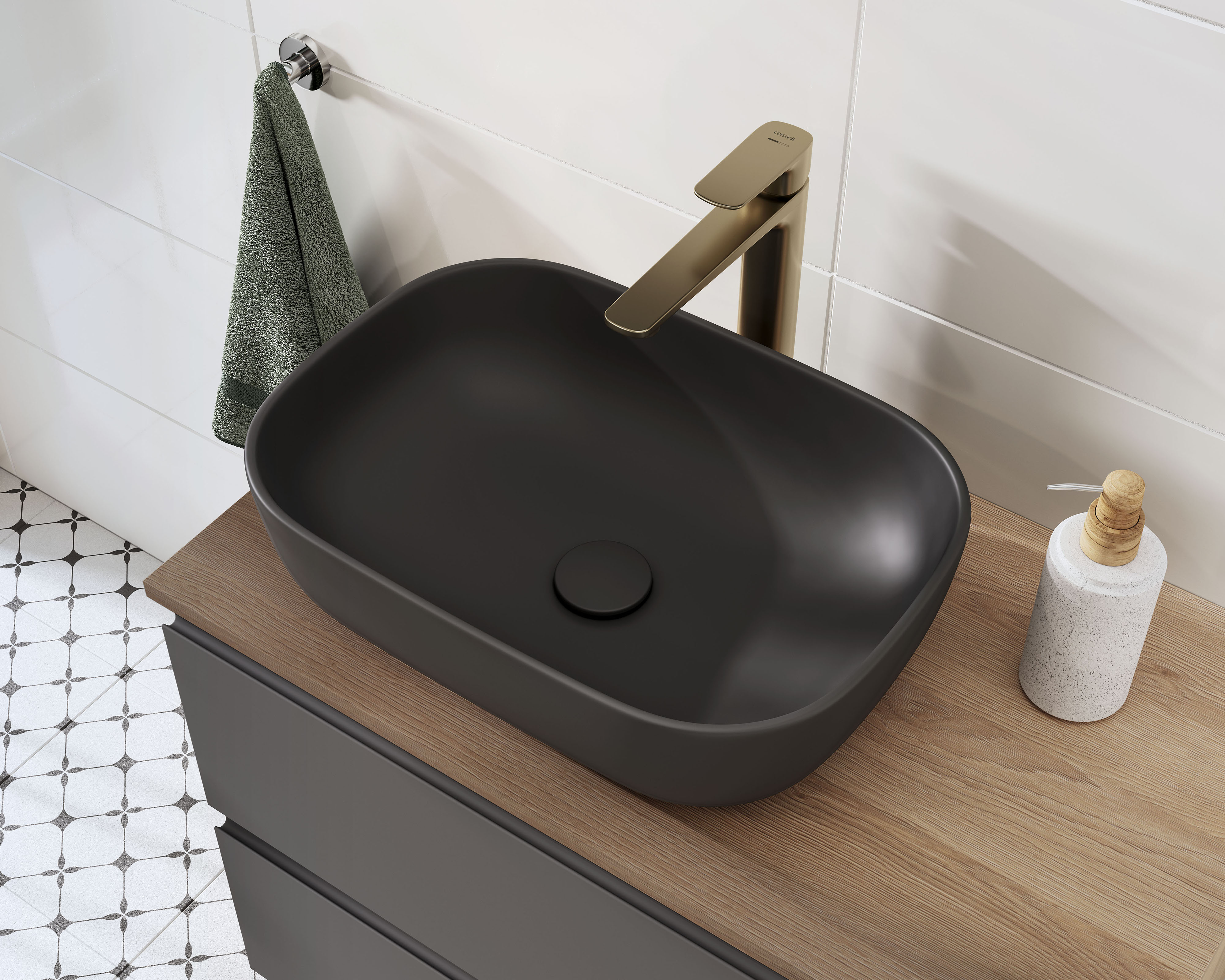 Cersanit Moduo korek do umywalki bez przelewu antracyt mat K116-109 - Wysyłka w 24h