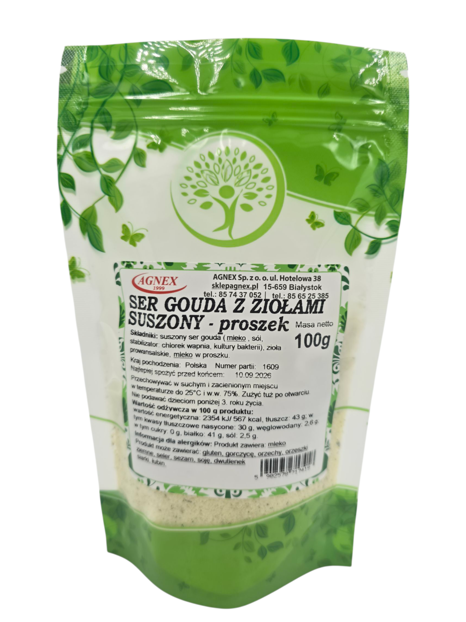 Ser gouda z ziołami suszony proszek 100g