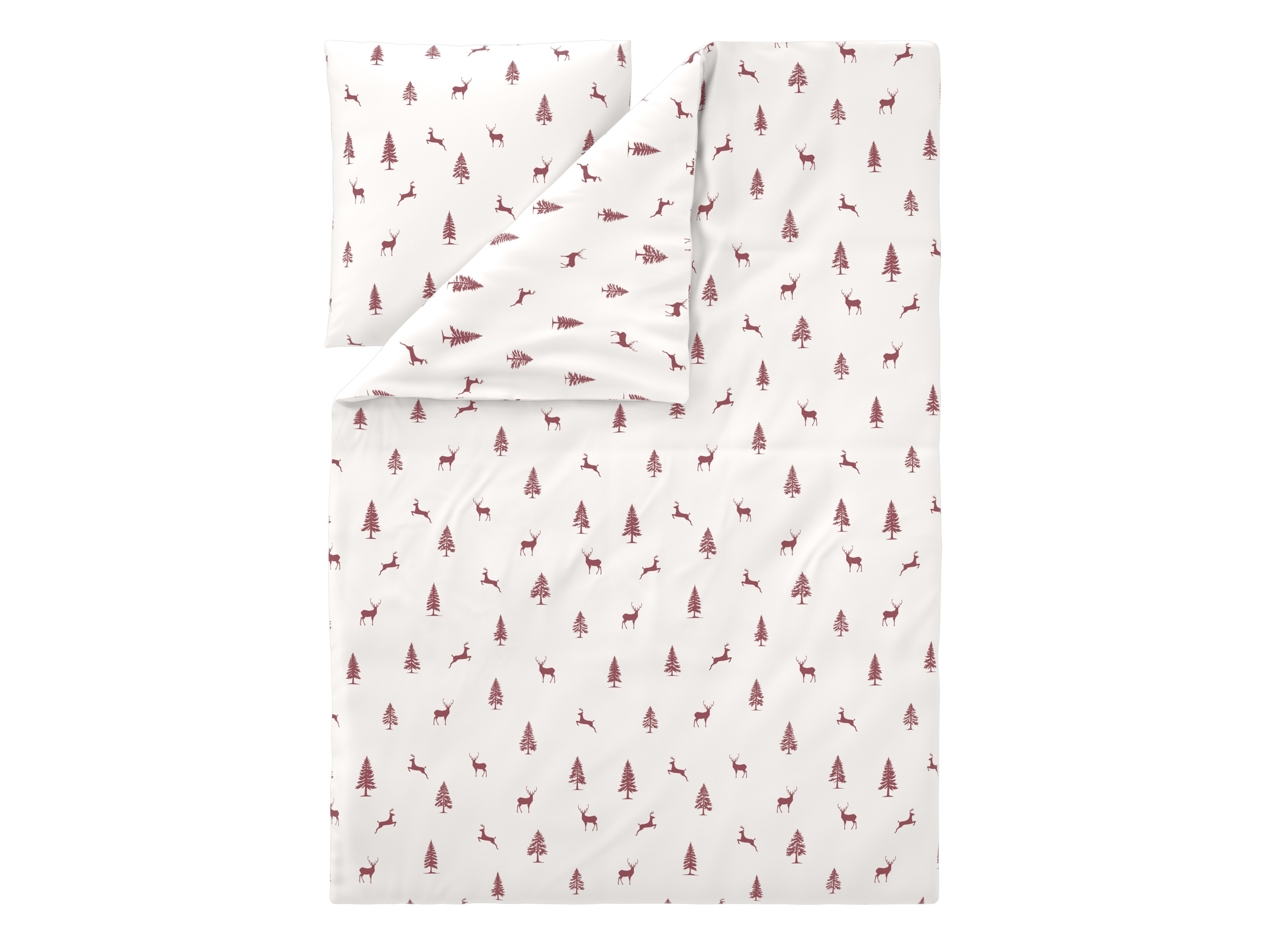 Livarno Pościel flanelowa, 140 x 200 cm Jeleń/jodła czerwony