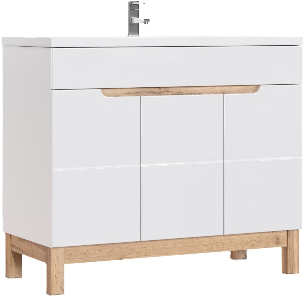 Darmowa Dostawa - Szafka 100x46x84 cm podumywalkowa stojąca biała Comad Bali White BALIWHITE825100CMFSC