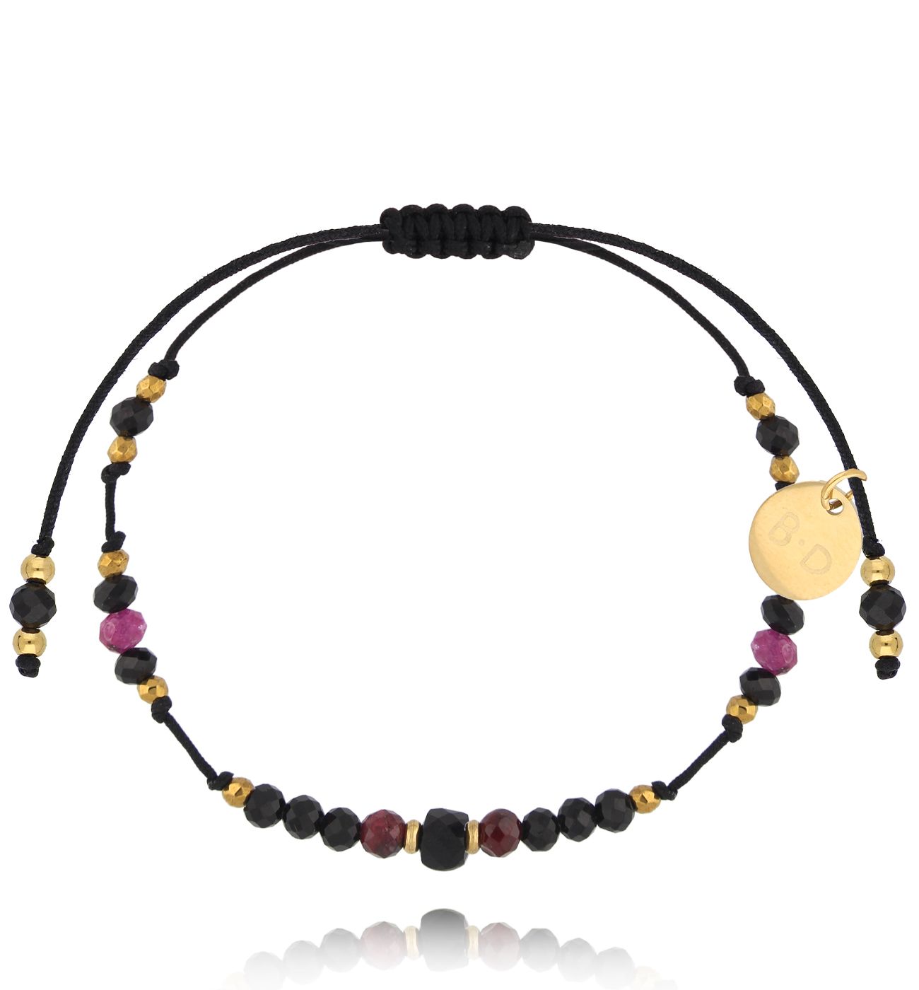 Bransoletka czarna z kamieniami naturalnymi Fiorina BMT0156 - By Dziubeka