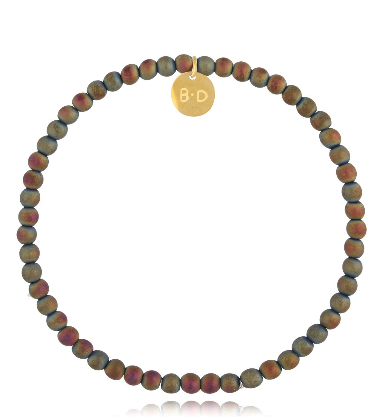 Bransoletka z fioletowo zielonymi hematytami męska Fane - By Dziubeka