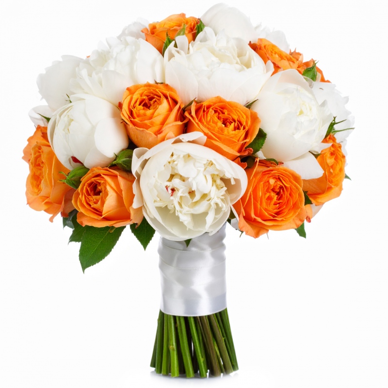 Bukiet piwonii i róż