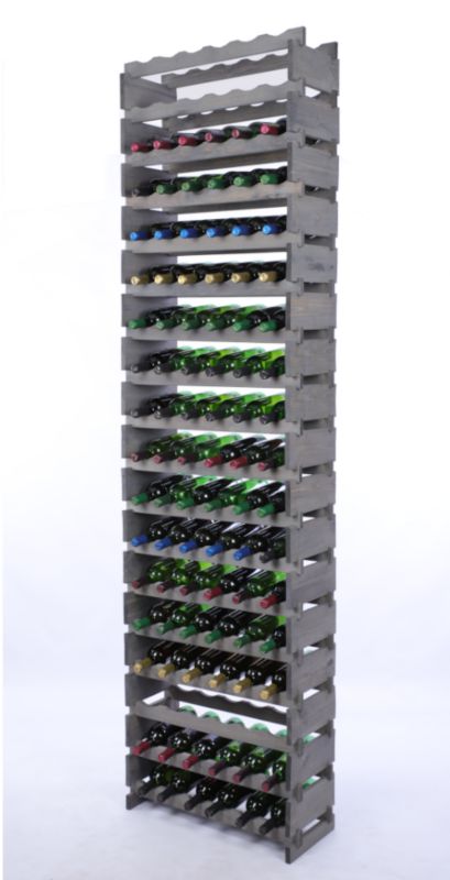 Stojak na wino MODO24 regał modułowy na butelki 18 leżni x 6 butelek montaż bez narzędzi impregnacja szara 1 szt.
