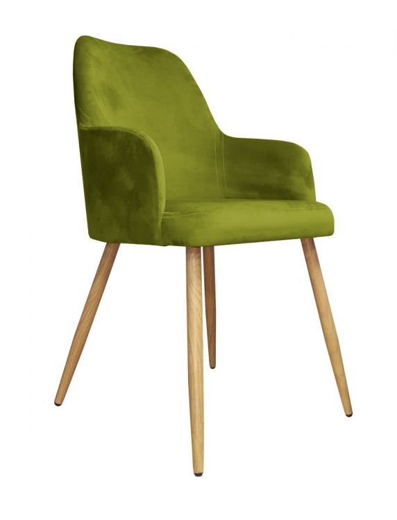 Krzesło WEZERA BL VELVET oliwkowe/dąb ATOS 1 szt.