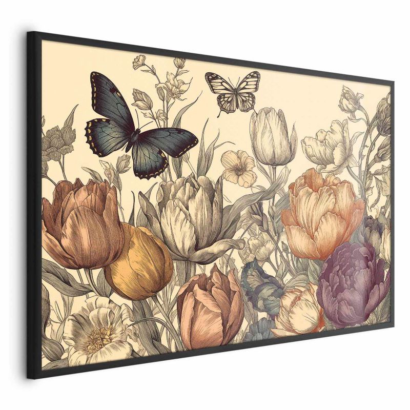 Plakat Artgeist Kolorowe tulipany 30x21 cm z ramą czarną 1 szt